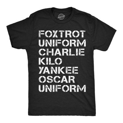 Mens Funny T Shirts Foxtrot Uniform Charlie Kilo Yankee Oscar Uniform Sarcastic Graphic Novelty Tee For Men - Crazy Dog Men's T Shirt