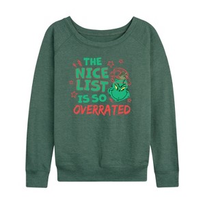 Women's - Dr. Seuss -  Lightweight French Terry Wide Neck Long Sleeve Shirt - 1 of 4