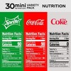 Coca-Cola Mini Can Variety Pack (10 Each; Coke Classic, Diet Coke, Sprite) - 7.5 Fl Oz Can (Pack of 30) - 4 of 4