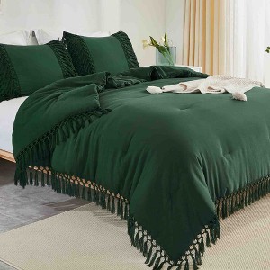 BAGOKIE 3 Pieces Boho Tassel Bed in a Bag Comforter Set - 1 of 4