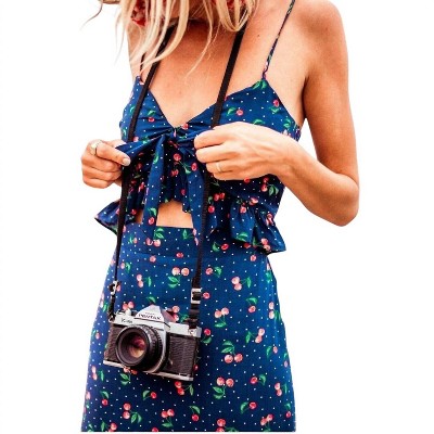 Women's Vanessa Front Tie Cherry Print Ruffle Dress - LUCCA