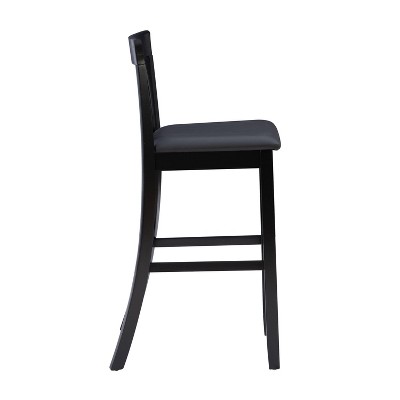 Classic Dark Cherry & Black Faux Leather 31" Craftsman Barstool