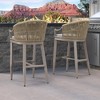 PURPLE LEAF Outdoor Bar Stools Set of 2 Patio Wicker Modern High Bar Chairs Metal Cushioned Barstools with Backs and Ergonomic Armrest - 2 of 4