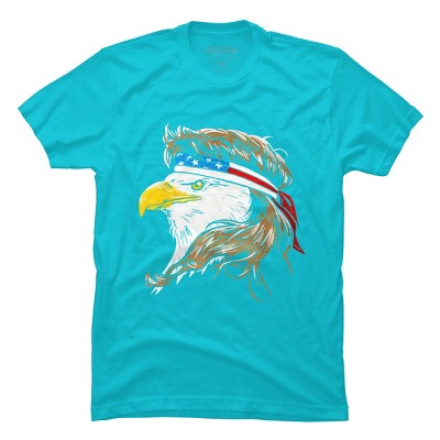 Men's Design By Humans July 4th Eagle Mullet American Flag By corndesign T-Shirt