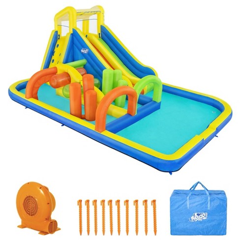 Bestway H2ogo 19 Foot Tall Aquarace Kids Inflatable Water Park With Dual Racing Slides Extra Large Splash Pool And Accessories Multicolor Target