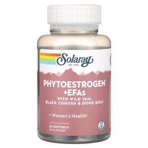 Solaray Phytoestrogen + EFAs with Wild Yam, Black Cohosh & Dong Quai, 60 Softgels - 1 of 4