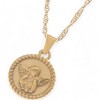 Anna-Kaci Women's Gold Tone Angel Medallion Pendant Fashion Necklace with Twisted Rope Chain - Gold - 2 of 4