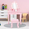 CuisinSmart Princess Vanity Set for Girls with Light-Up Mirror, Makeup Table & Stool – Wooden Dress-Up Playset for Ages 3-9 - 3 of 4