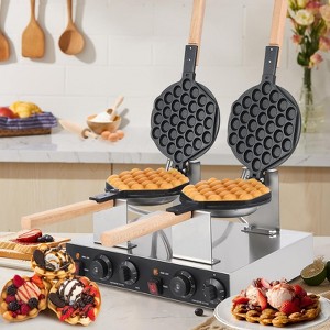 Bubble Waffle Maker, Commercial 1400W Double Egg Pancake Baker - 180¡ã Rotatable, Non-Stick Stainless Steel (Snack Bar/Bakery) - 1 of 4