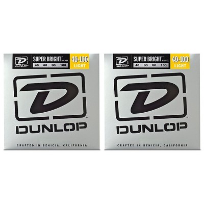 Dunlop Super Bright Nickel Light 4-String Bass Guitar Strings (40-100) 2-Pack