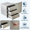 Stainless Steel Outdoor Kitchen Door Drawer Combo,Triple Drawers & Access Door, Propane Storage Adjustable Garbage Ring, Weather-Resistant Flush Mount - 3 of 4