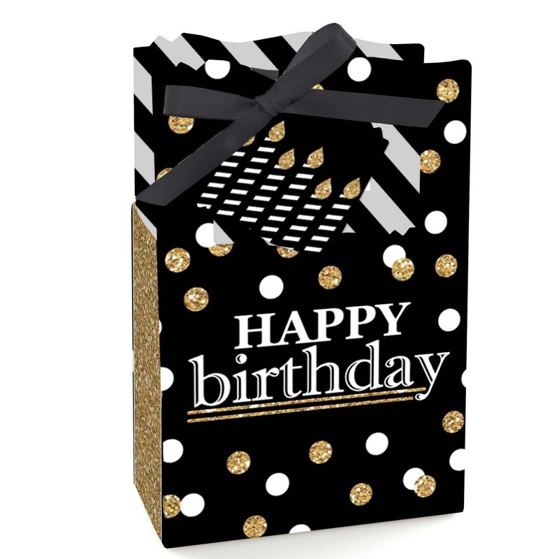 Big Dot of Happiness Adult Happy Birthday - Gold - Birthday Party Favor Boxes - Set of 12, 1 of 6