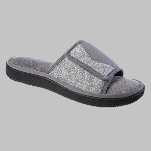 Isotoner Men s Miles Sport Knit Slide Slippers Gray Xl Target