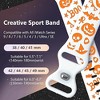 HTUTWOO Halloween Two-Tone Engraved iWatch Bands, Holiday Pumpkin Bands 42/44/45/49mm for iWatch Series 11 10 9 8 7 6 5 4 Ultra SE (White+Orange) - 4 of 4
