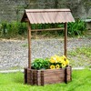 Outsunny Wooden Wishing Well Raised Garden Bed, Ornamental Outdoor Flower Planter for flowers, herbs, vegetables, Rustic Brown - 2 of 4