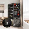 FUFU&GAGA Corner Storage Cabinet with Built-in Safe,Steel Security Box with Key Lock,Organizer for Valuables/Armed Equipment,Home/Office Protection - 3 of 4