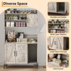 Cat Litter Box Enclosure with Storage Shelves, Hidden Cat Box Furniture with Scratch Pad, Multi-Functional Wooden Pet House & Indoor Washroom, Grey - 3 of 4