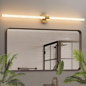POWLIG 48.9-in 1-Light Gold Modern Dimmable Wall Sconce Strip Mirror Headlights Dresser Light Bar - 1 of 4