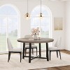 Circular Industrial Dining Table 47", Wood Top with Metal Base Kitchen Table, Seats 4-6, Round Dinner Table for Kitchens & Dining Rooms - 2 of 4