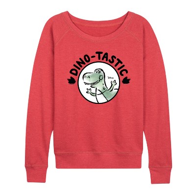 Women's - Disney - Dinotastic Lightweight French Terry Wide Neck Long Sleeve Shirt