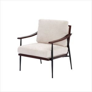 GlasFlength Accent Chairs Upholstered Mid Century Modern Lounge Fabric Chairs Reading Chairs Side Sitting Armchairs Recliner, White, 28"*29.9"*33.5" - 1 of 4