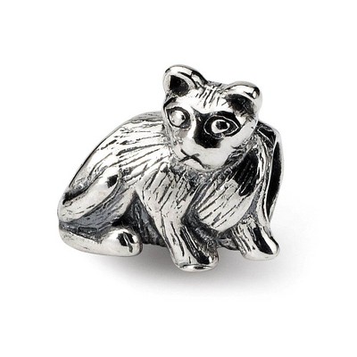 Black Bow Jewelry Sterling Silver Cat Ready to Pounce Bead Charm