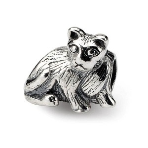 Black Bow Jewelry Sterling Silver Cat Ready to Pounce Bead Charm - 1 of 3