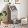 Dog Feeding Station with Storage, Pet Feeding Station with 2 Removable Dog Bowl, Pet Food Storage Organizer,Brown - 2 of 4