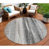 Khaki Ivory And Gray Botanical Leaves Washable Indoor Outdoor Area Rug - 2 of 4