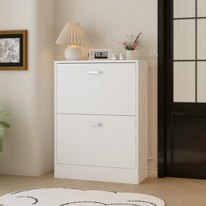 Hitow Tipping Shoe Cabinet Double Drawer Minimalist Lightweight Design - 1 of 4