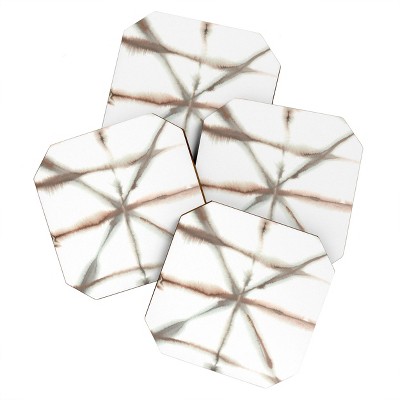 Jacqueline Maldonado Light Dye Folding Taupe Set of 4 Coasters - Deny Designs