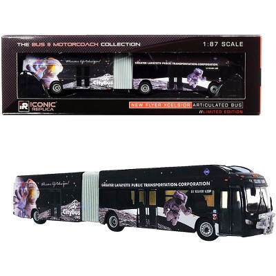 New Flyer Xcelsior XN60 Articulated Bus CityBus "Silver Loop" (Lafayette, Indiana) Black 1/87 (HO) Diecast Model by Iconic Replicas