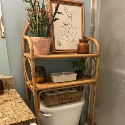 Rattan over deals toilet storage