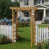 Gulches Light Brown Wooden Arbor - Wedding Arch for Ceremony, Plant Climbing Trellis & Christmas Decor Pergola for Garden Backyard - 3 of 4