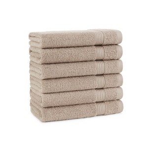 Host & Home Cotton Luxury Hand Towels (6 Pack), 16x28, Quick-Drying, Dobby Border - 1 of 4