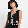 Women's Embroidered Linen Vest - Future Collective Black - 3 of 3