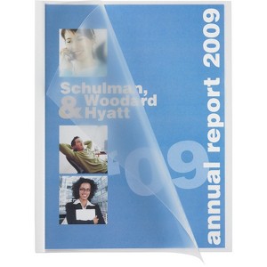 Business Source Report Cover Poly 1/8" Capacity 50/PK CL Cover/WE Binding 78503 - 1 of 1