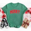 Simply Sage Market Women's Merry Varsity White Outline Short Sleeve Graphic Tee - 3 of 4