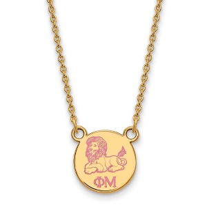 Black Bow Jewelry 14k Yellow Gold Plated Sterling Silver Phi Mu Greek Life Necklace 18 Inch - 1 of 4