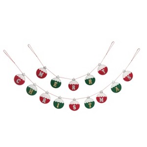 Transpac Polyester 60 in. Multicolored Christmas Merry Holiday Statement Banner Ornament Set of 2 - 1 of 3