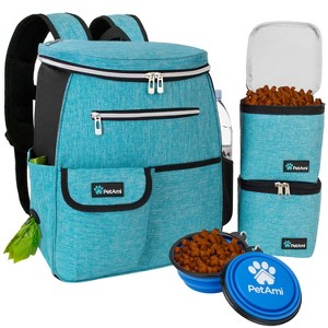 PetAmi Dog Travel Bag Backpack, Puppy Diaper Bag Supplies, Pet Camping Essentials Hiking Accessories, Food Container, Collapsible Bowls - 1 of 4