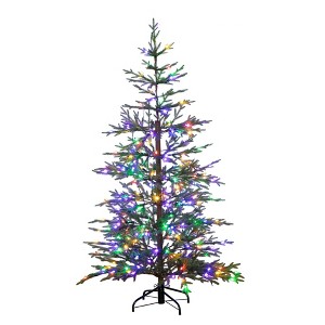 Nearly Natural 6' Pre-lit Fresh Cut Fir Artificial Christmas Tree with Multicolor LED Lights and Instant Connect Technology - 1 of 4