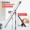 Pyle Tripod Microphone Stand with 31" Boom - Adjustable Height and Boom, Gloss Black Finish (PMKS12) - 2 of 4