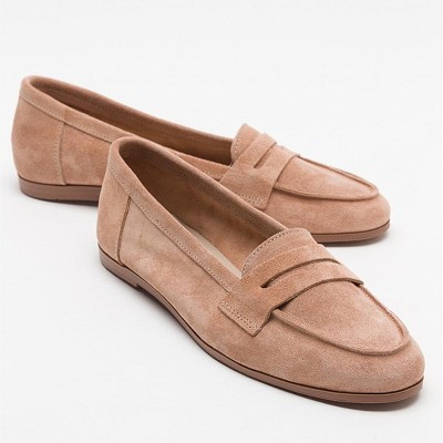 Dorothy - Camel Suede Leather Loafers | Forever & Always Shoes