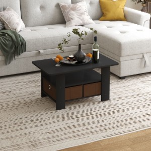 HOMLUX 31" Coffee Table Modern Living Room Furniture with Storage Bin Drawer & Open Shelf - 1 of 4