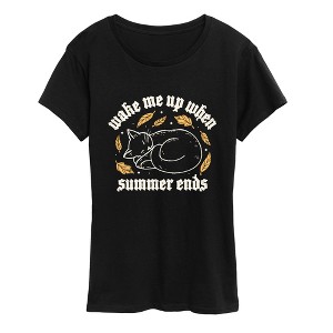 Women's - Instant Message - Cat Wake Me Up When Summer Ends Short