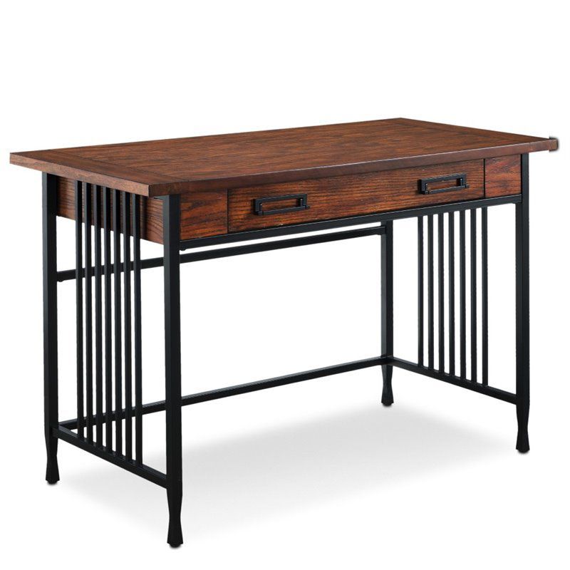 Leick Ironcraft Computer Desk in Mission Oak, 1 of 6