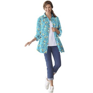 Woman Within Petite Perfect Long Sleeve Shirt - 1 of 4