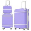 FURNIinspire Bag And Luggage Sets Luggage Sets 3 Pieces Luggage And Cosmetic Case Spinner Suitcase With TSA Lock Lightweight, Purple, 20" 24" - 2 of 4
