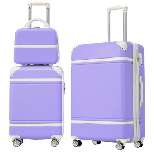 Maggift 3 PCS Bag and Luggage Sets, with Spinner Wheels and Zippers Lightweight Suitcase, for business trips and travel, Purple, 17.7"*11.2"*26.4" - 1 of 4